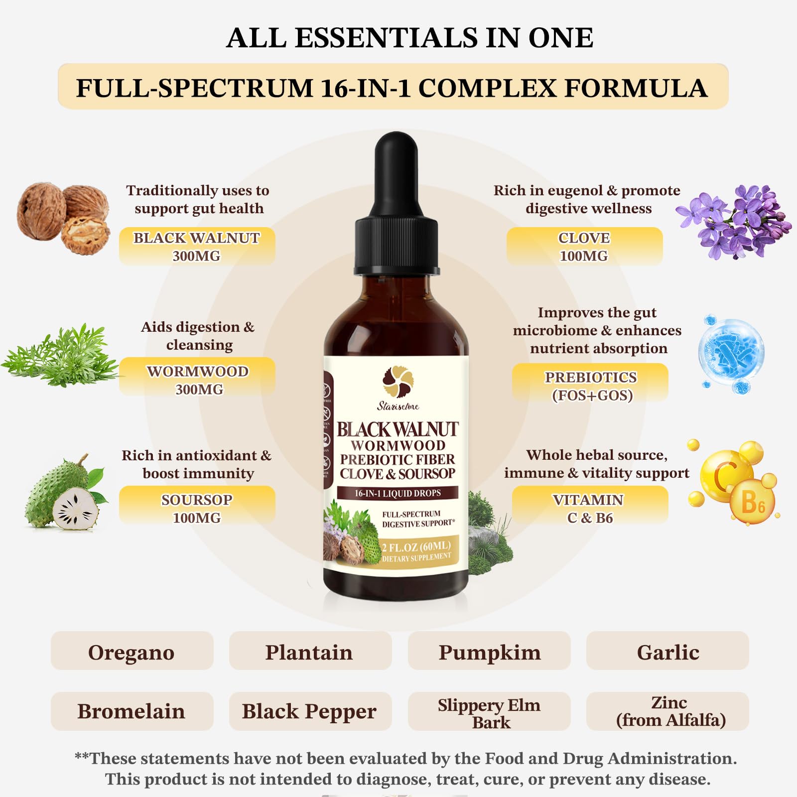 Starisetme Gouttes Absinthe Noix-Noire: dosage pratique pour votre routine quotidienne.