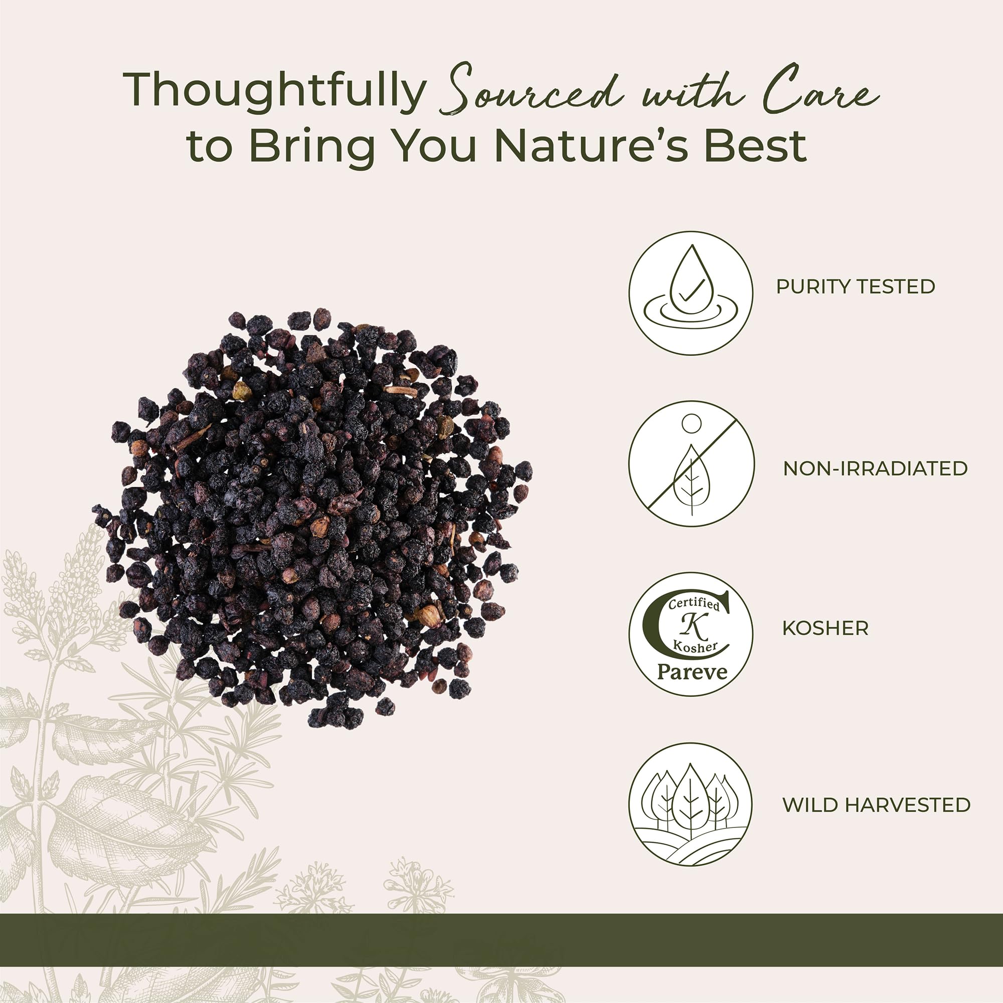 Starwest Botanicals baies de sureau entieres sechees pour gelees: couleur et texture riches
