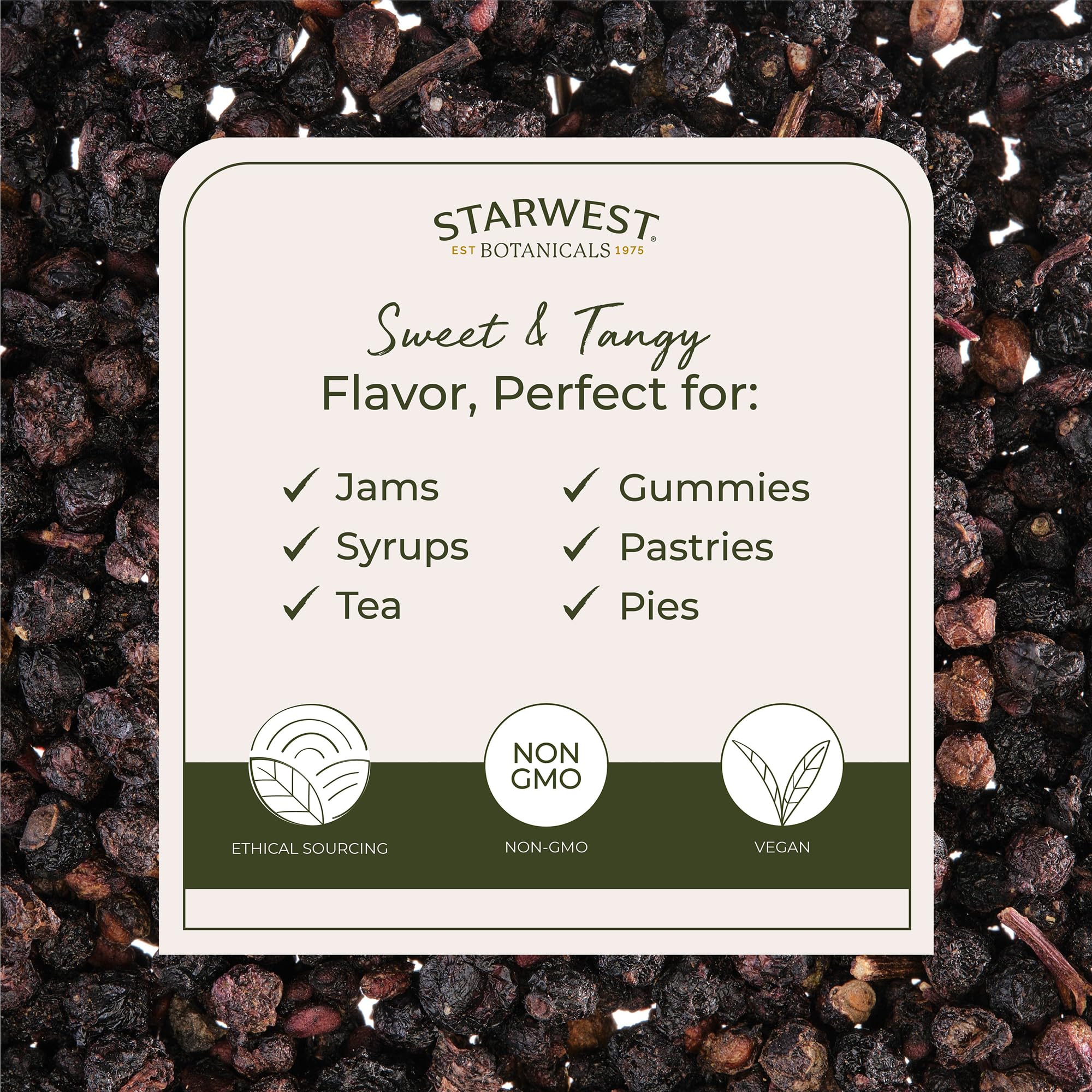 Sachet Starwest Botanicals bio séché baies de sureau pour infusion