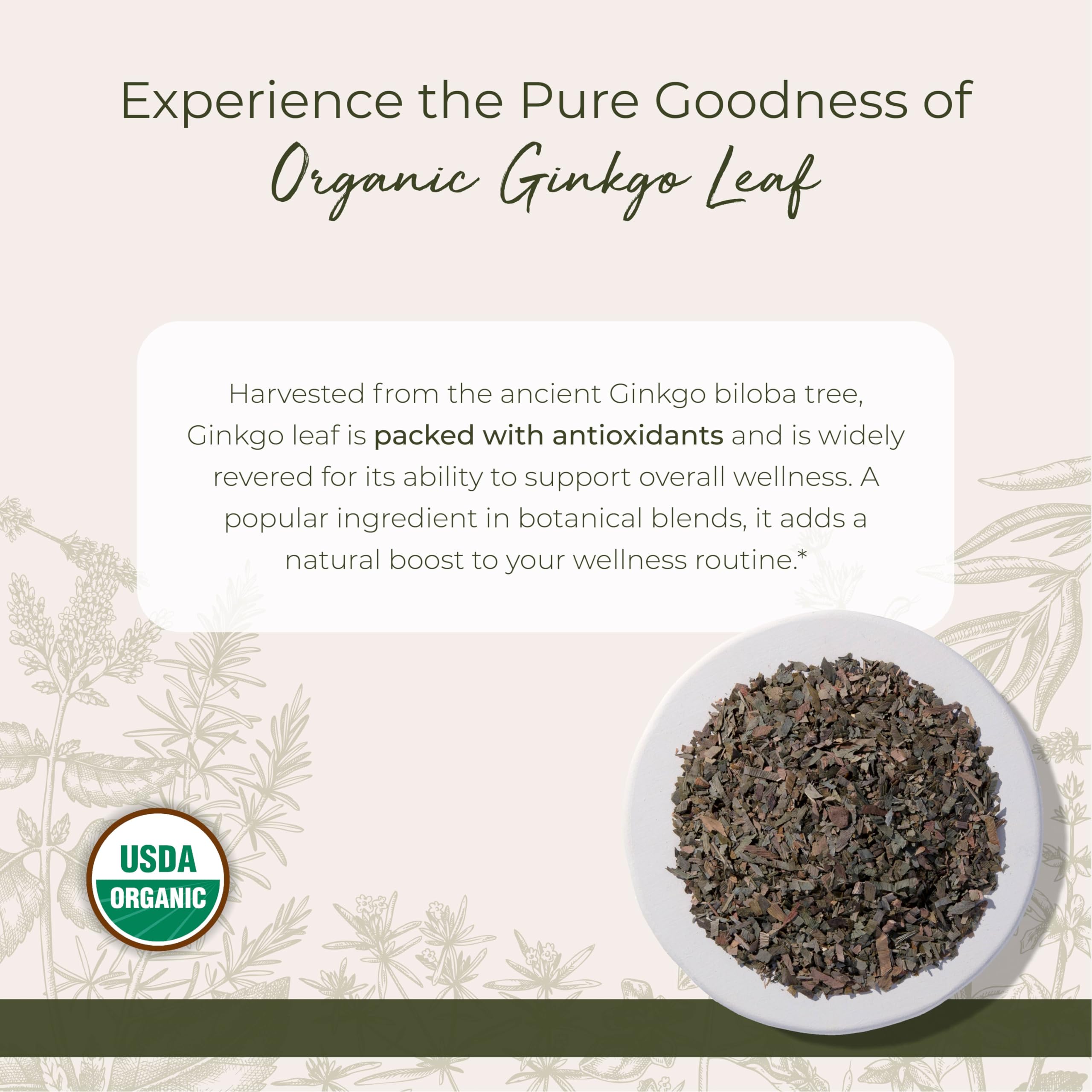 Starwest Botanicals Ginkgo — emballage bio garantissant fraîcheur et qualité.