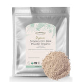 Starwest Botanicals Poudre d’écorce d’orme glissant dans un bocal, infusion naturelle.