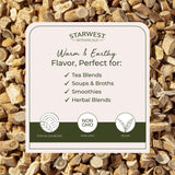 Starwest Botanicals racine astragale en tranches et tamisée, pratique en thé