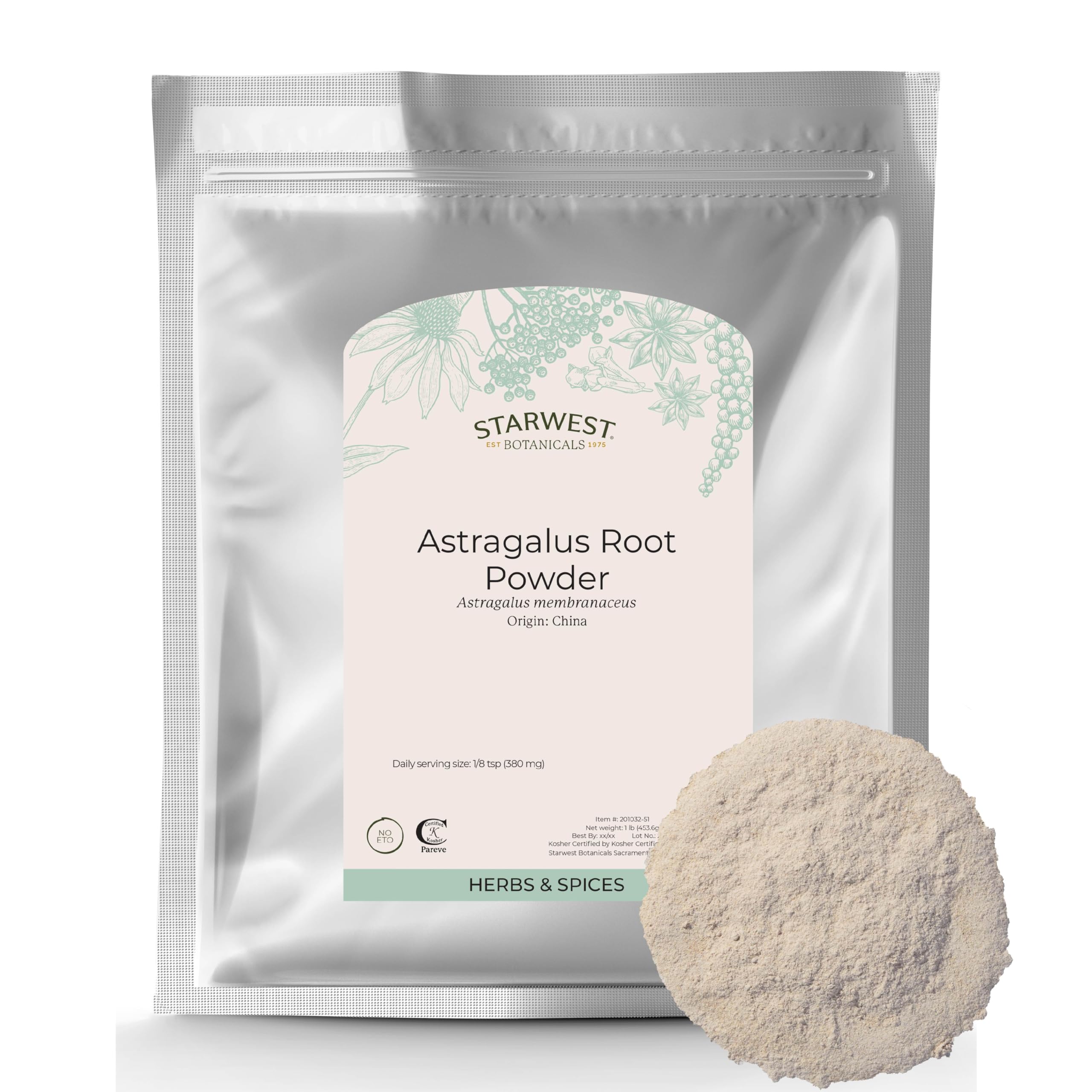 Starwest Botanicals poudre d’astragale, infusion rapide et réconfortante.