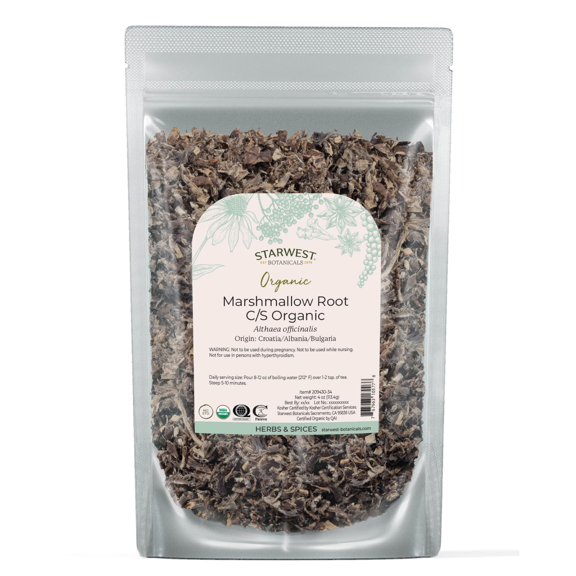 Starwest Racine Guimauve Bio prête pour infusion aromatique