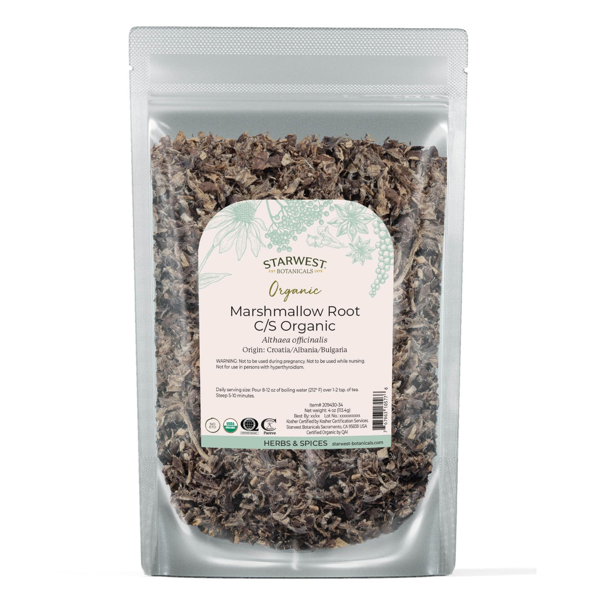 Starwest Racine Guimauve Bio prête pour infusion aromatique
