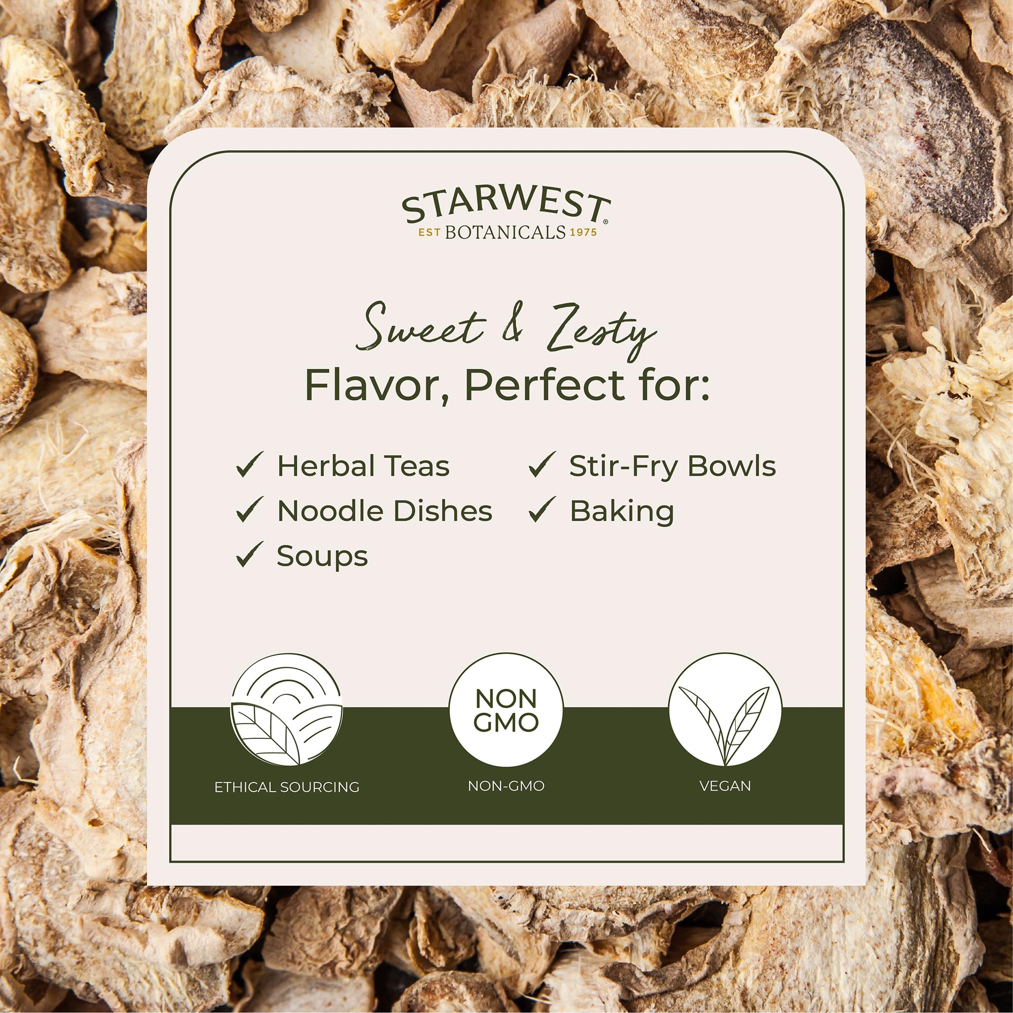 Sachet refermable Starwest pour Gingembre Bio, fraîcheur et conservation.