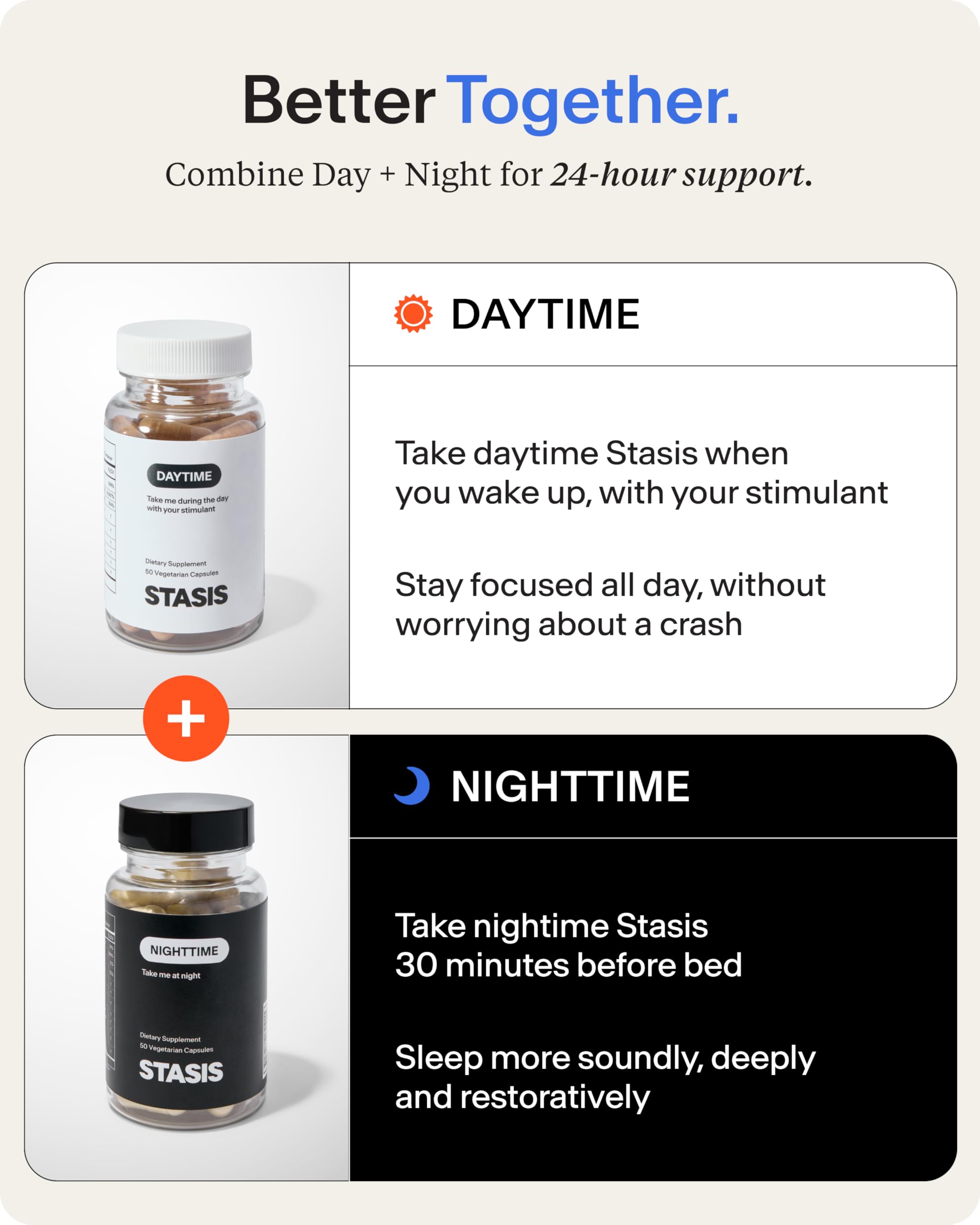 STASIS Duo – duo jour et nuit pour énergie et repos.