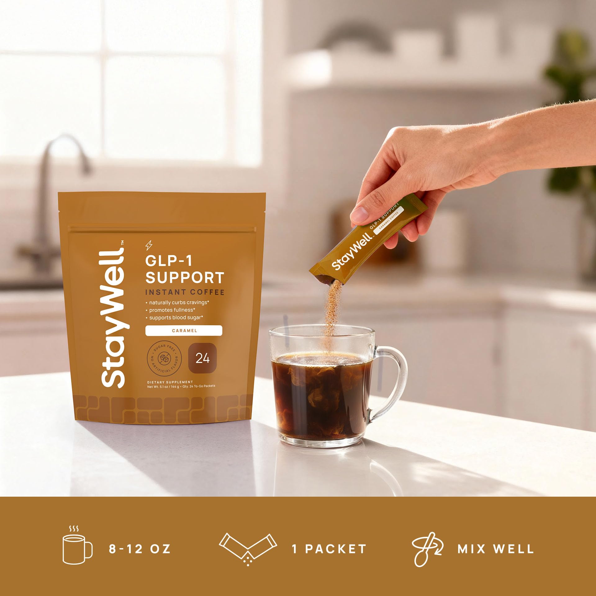 Stay-Well Naturals Slim Coffee GLP-1 cannelle-poudre, chaleur réconfortante