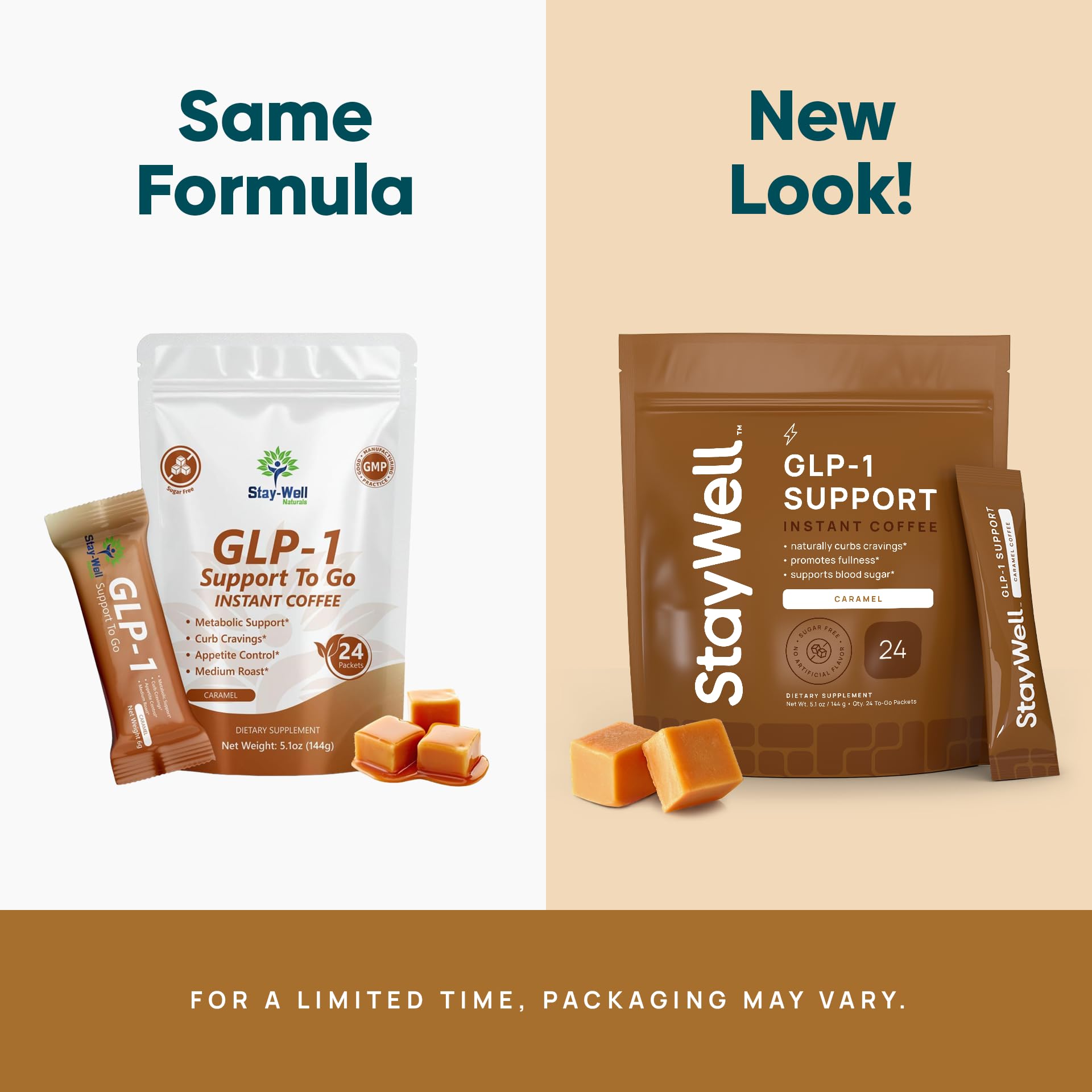 Stay-Well Naturals Slim Coffee GLP-1 caramel, boisson prête à déguster pour réguler l'appétit