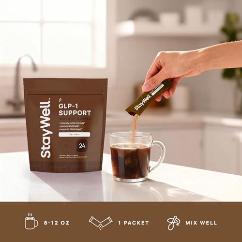 Stay-Well Naturals Slim Coffee GLP-1 – ritualisation d'une collation équilibrée grâce au mix café.