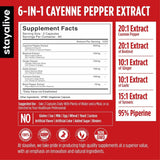 STAY ALIVE Cayenne 6-en-1 – gélules faciles à avaler pour une utilisation quotidienne pratique