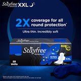 Stayfree Avance XL sur l’emballage, revêtement doux pour le confort.