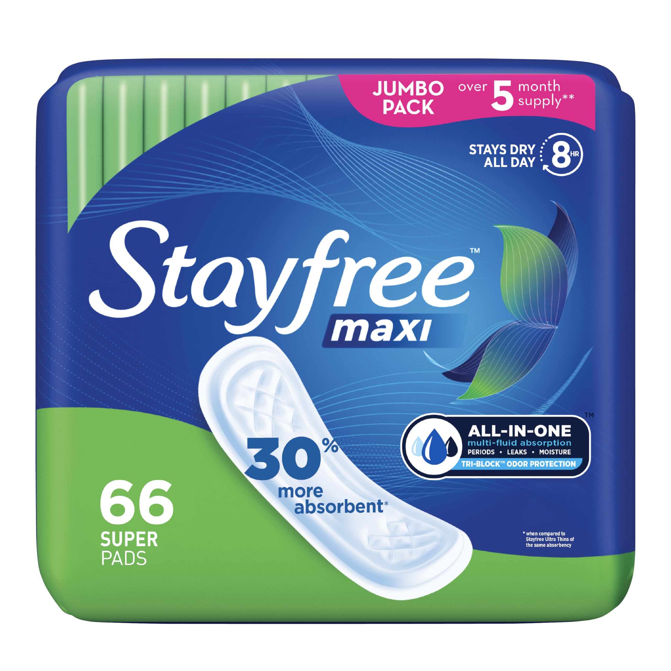 Stayfree Maxi Pads emballage : paquet discret et pratique pour l’achat