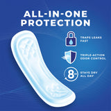 Stayfree Maxi Pads forme-confort : coupe qui épouse le corps et offre un maintien naturel