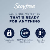 Stayfree Maxi Regular protection renforcée à quatre murs pour sécurité accrue