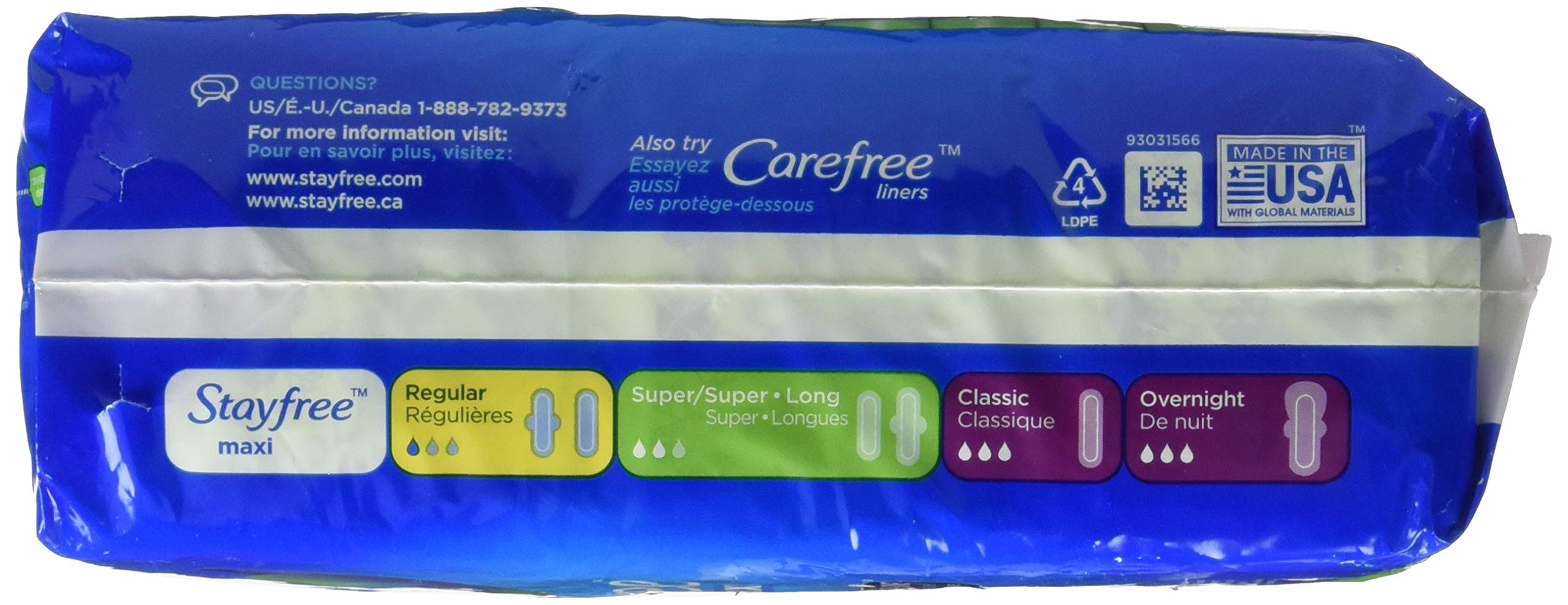 Stayfree noyau absorbant rapide garde l'humidité sous contrôle toute la nuit