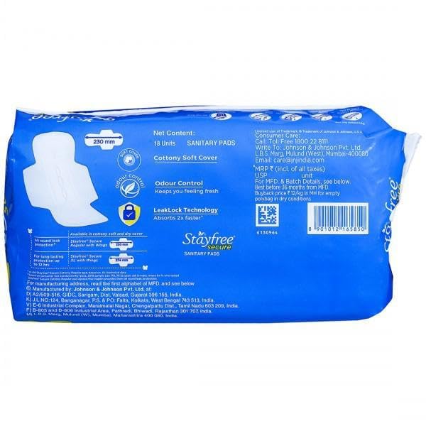 Plan rapproché sur les ailes et le tissu coton doux Stayfree.