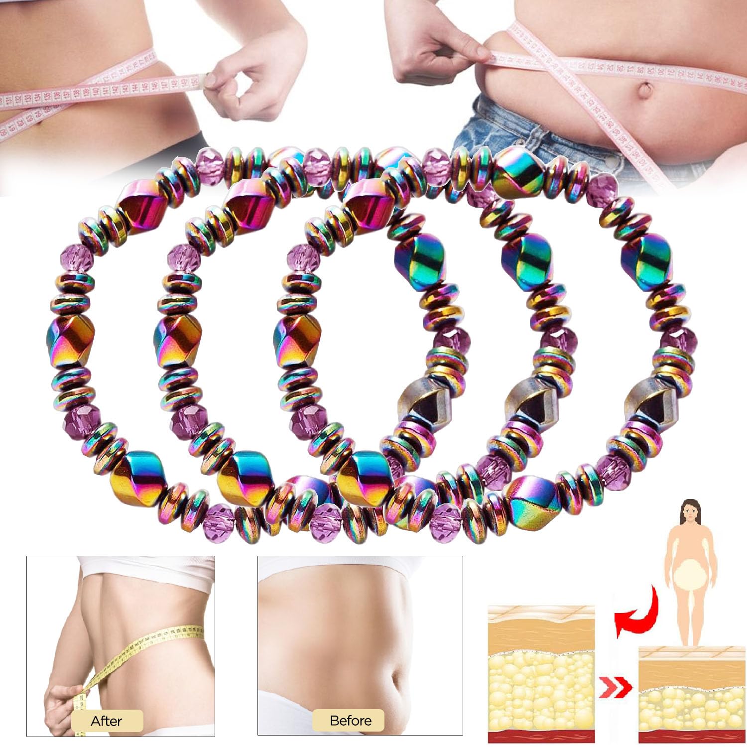 Énergie et bien-être possibles avec le bracelet STCORPS7 en hématite.