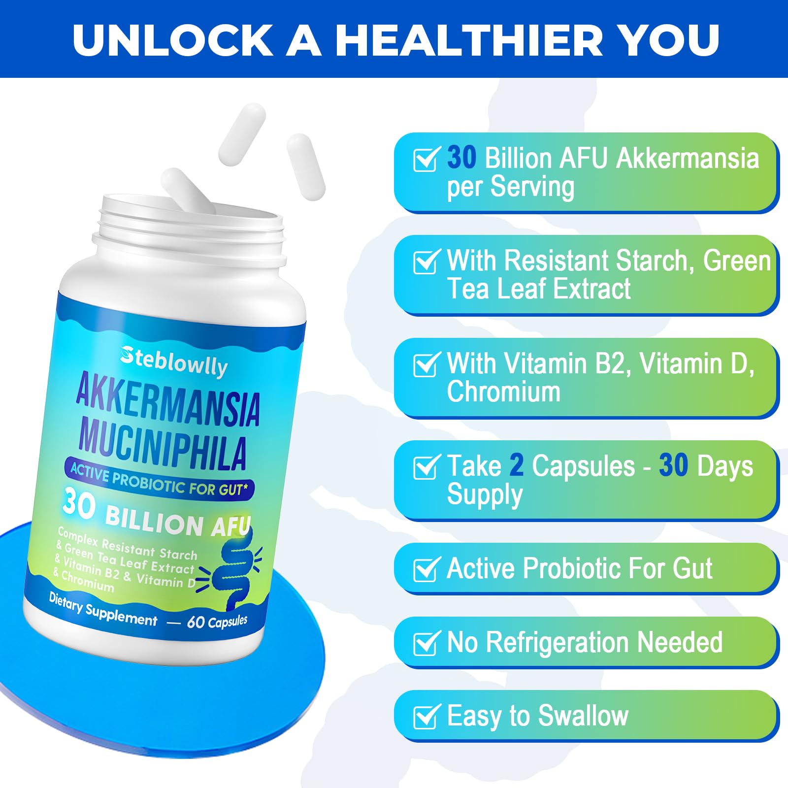 Steblowlly Akkermansia usage quotidien deux capsules par jour