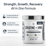 SteelFit Poudre Creatine HMB – eau froide pour mélanger rapidement et rester concentré pendant l'effort.