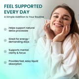 Versement direct Stellar Liposomal Glutathione dans eau ou jus pour facilité quotidienne.