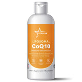 Stellar Liposomal CoQ10 bouteille 120ml prête à être ajoutée à une boisson pour absorption améliorée.