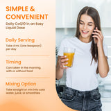Stellar Liposomal CoQ10 etiquette-produit met en valeur une formule pure et sans OGM.