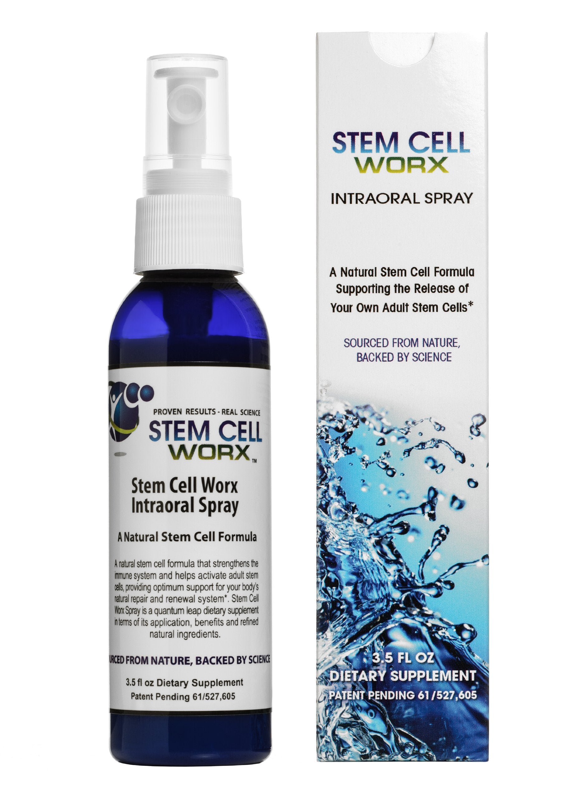 Stem Cell Worx flacon liquide pour la nutrition cellulaire et réparation.