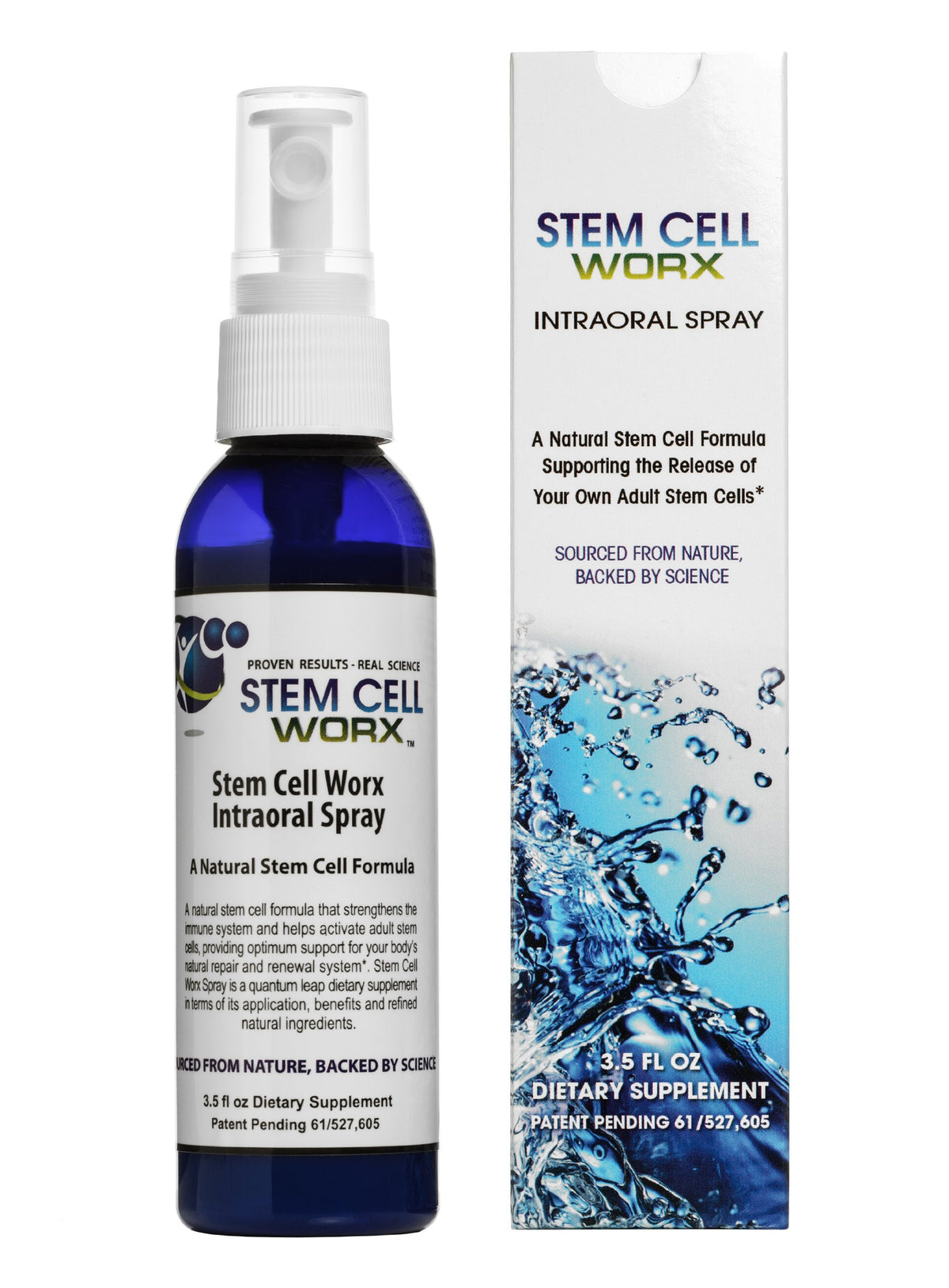 Stem Cell Worx flacon liquide pour la nutrition cellulaire et réparation.