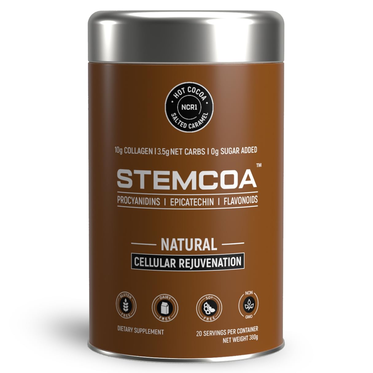 Stemcoa NCR1 poudre collagène caramel-salé, soutient potentiellement la peau et les articulations