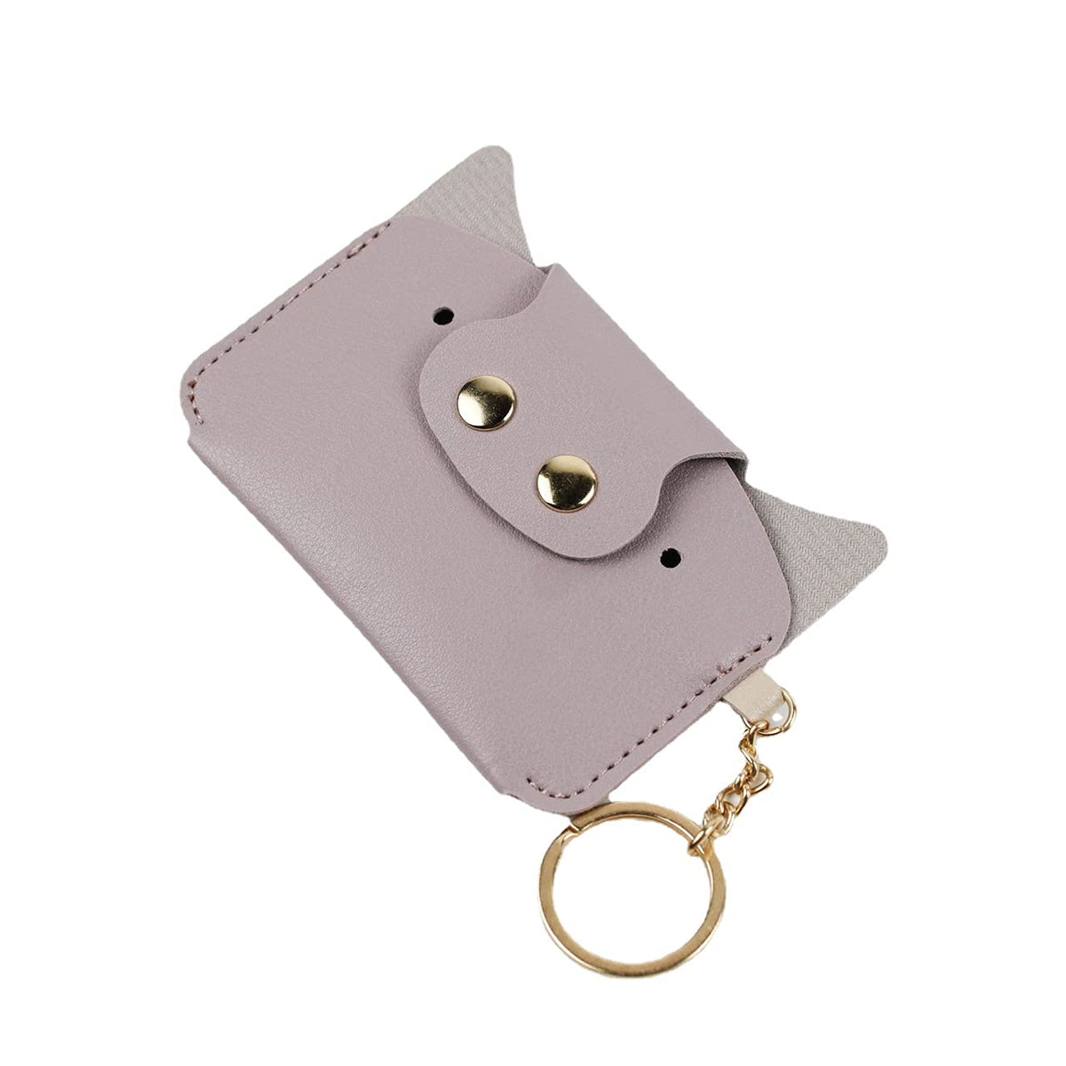 Étui STERCULIA pour pilules en PU cuir rose clair, vue face, pratique pour le sac.