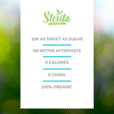 Stevita-stevia-erythritol-ingredients-naturels montre des ingrédients 100% naturels pour un édulcorant polyvalent.