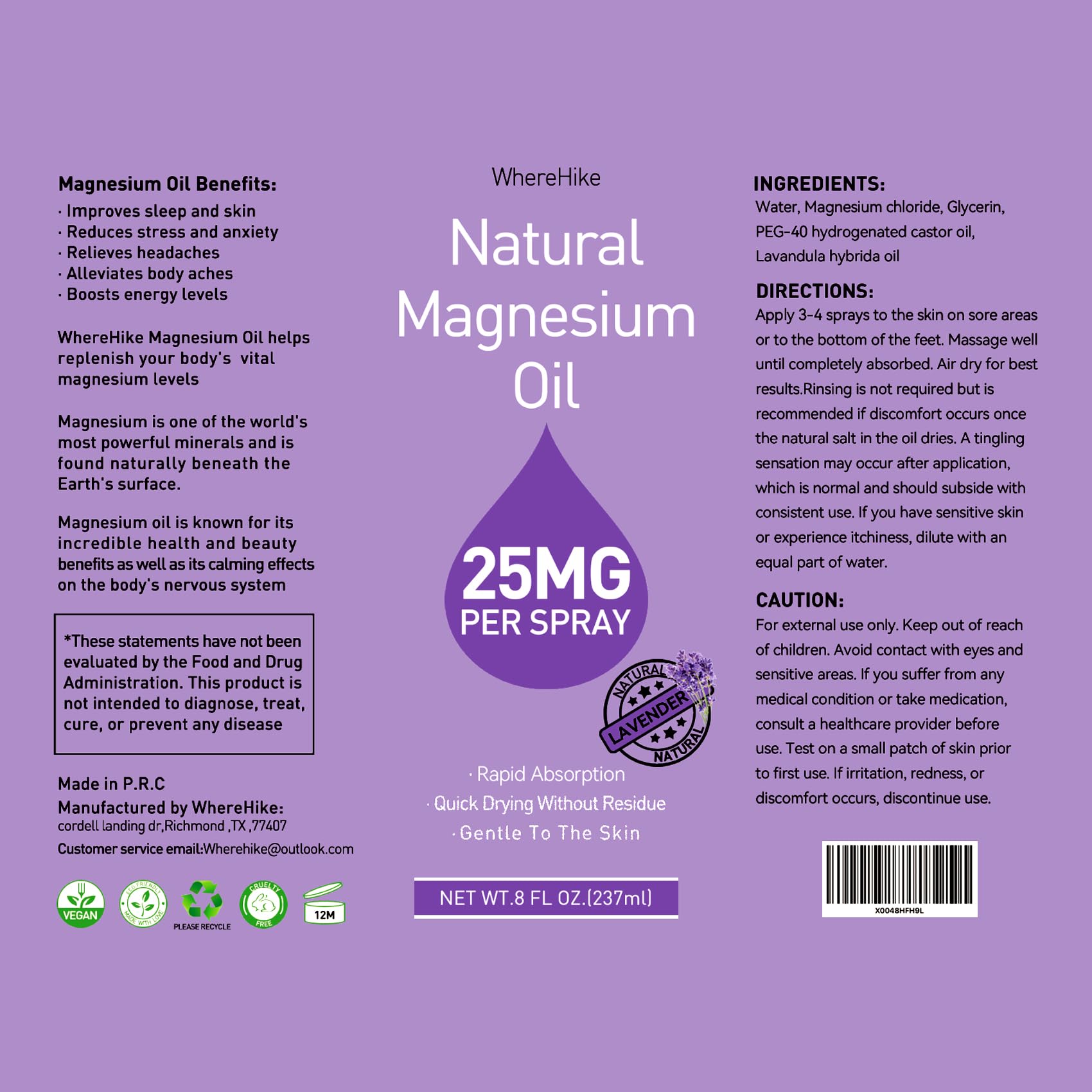 Brume Stilip Magnésium déodorant naturel – fraîcheur légère au quotidien.