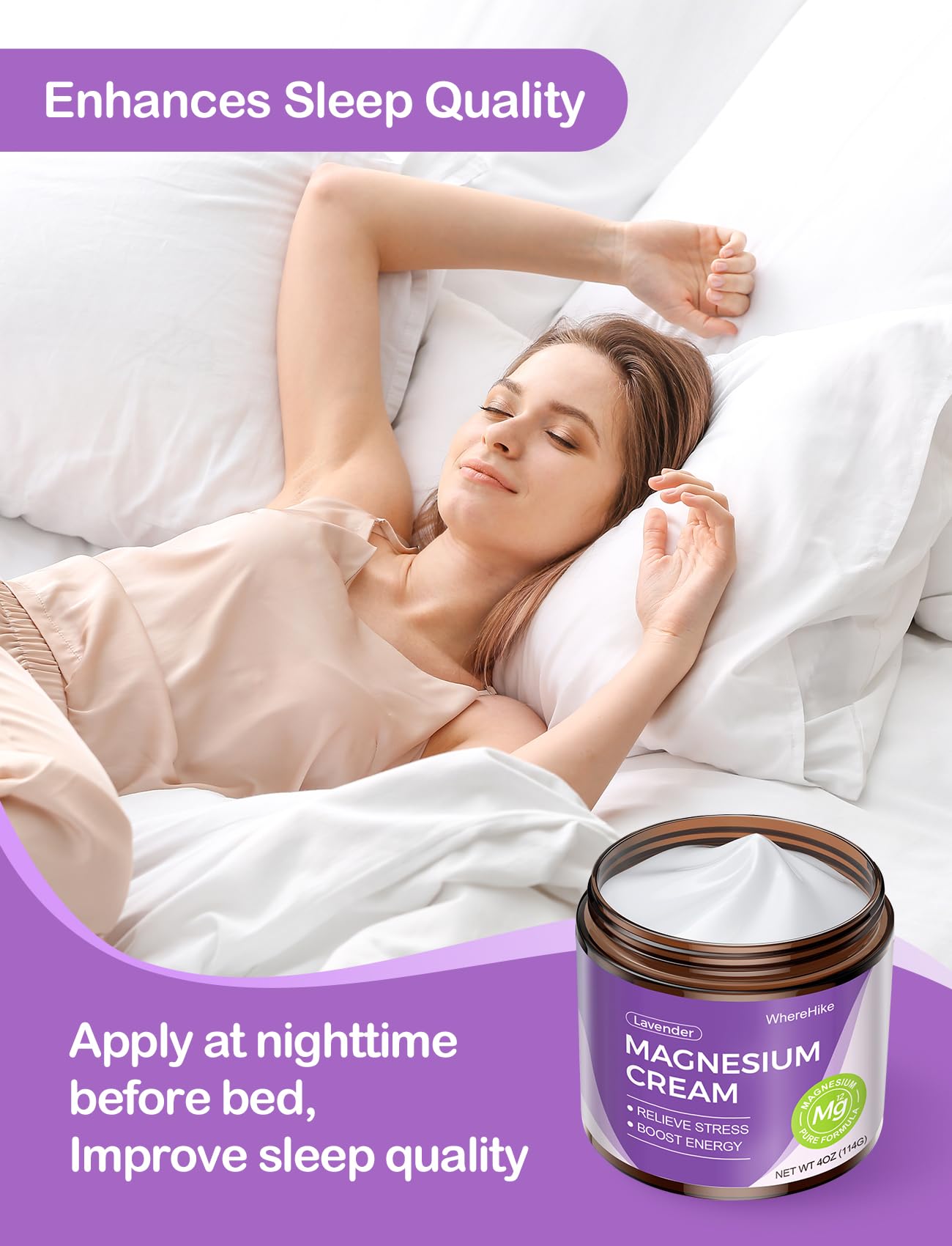 STILIP Crème magnésium Nuit rituel s’applique avant le coucher pour une atmosphère apaisante