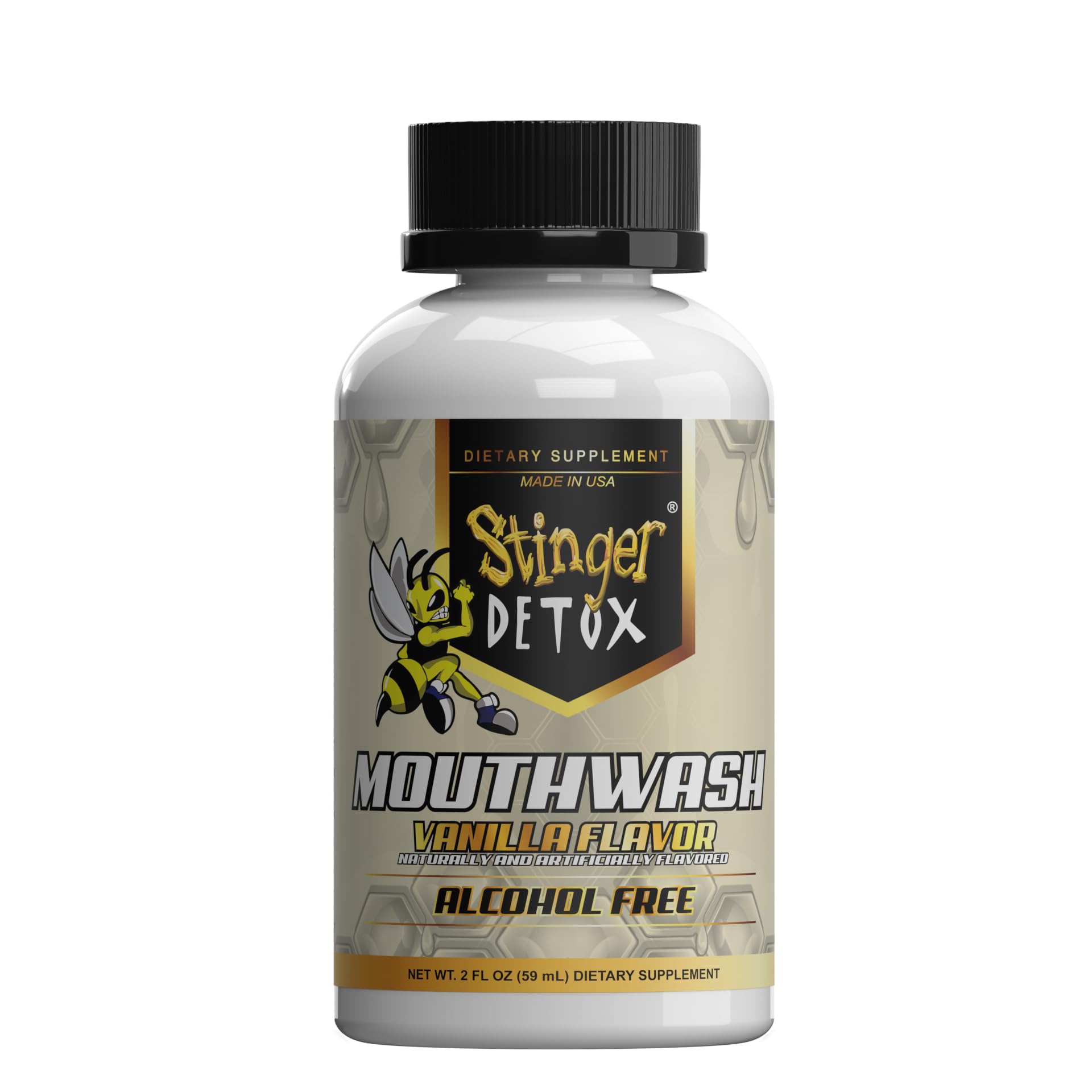 Stinger Detox bain de bouche, flacon 2oz, pratique et quotidien.