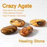 Stino agate folle, pierre paume polie, finition brillante et agréable