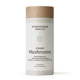 Stonehenge Champignons Dynamiques – bouteille gélules visibles, soutien potentiel du cerveau et immunité.