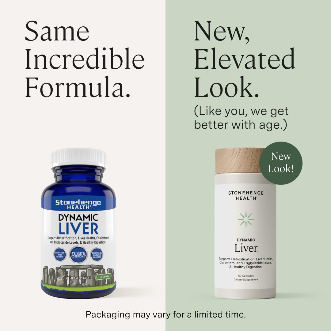 Stonehenge Health Dynamic Liver — Étiquette: informations claires sur la formule à base de chardon-marie.
