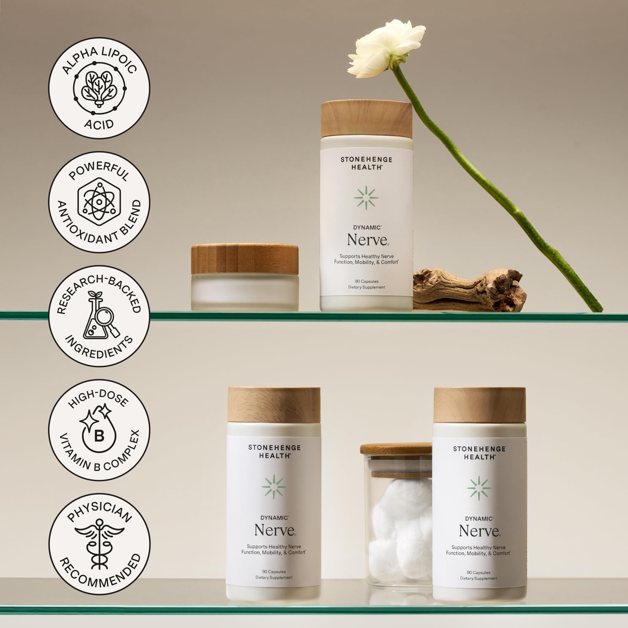 Stonehenge Health Dynamic Nerve bouchon: fermeture sûre et transport pratique.