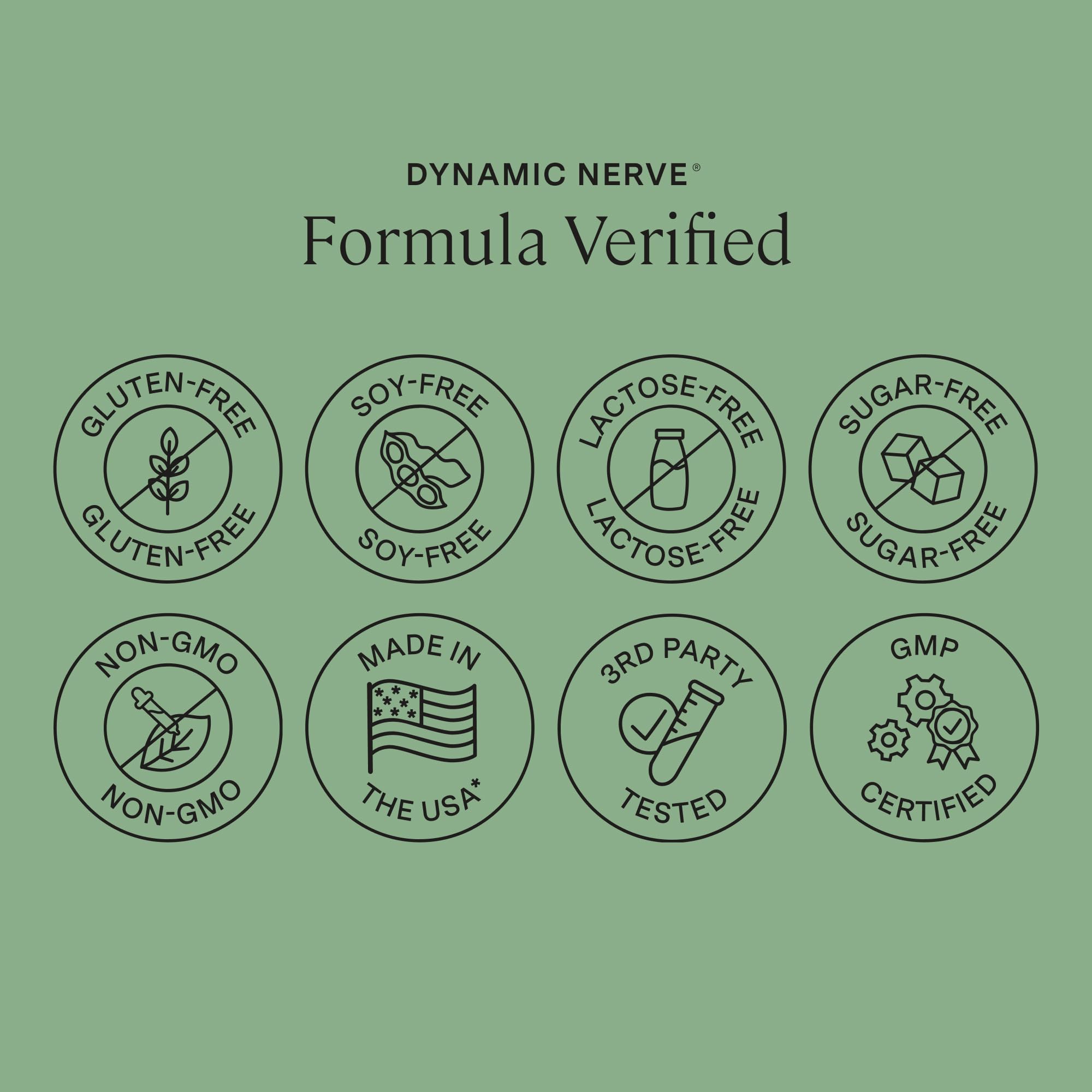 Stonehenge Health Dynamic Nerve vue globale: image claire du flacon et des capsules.