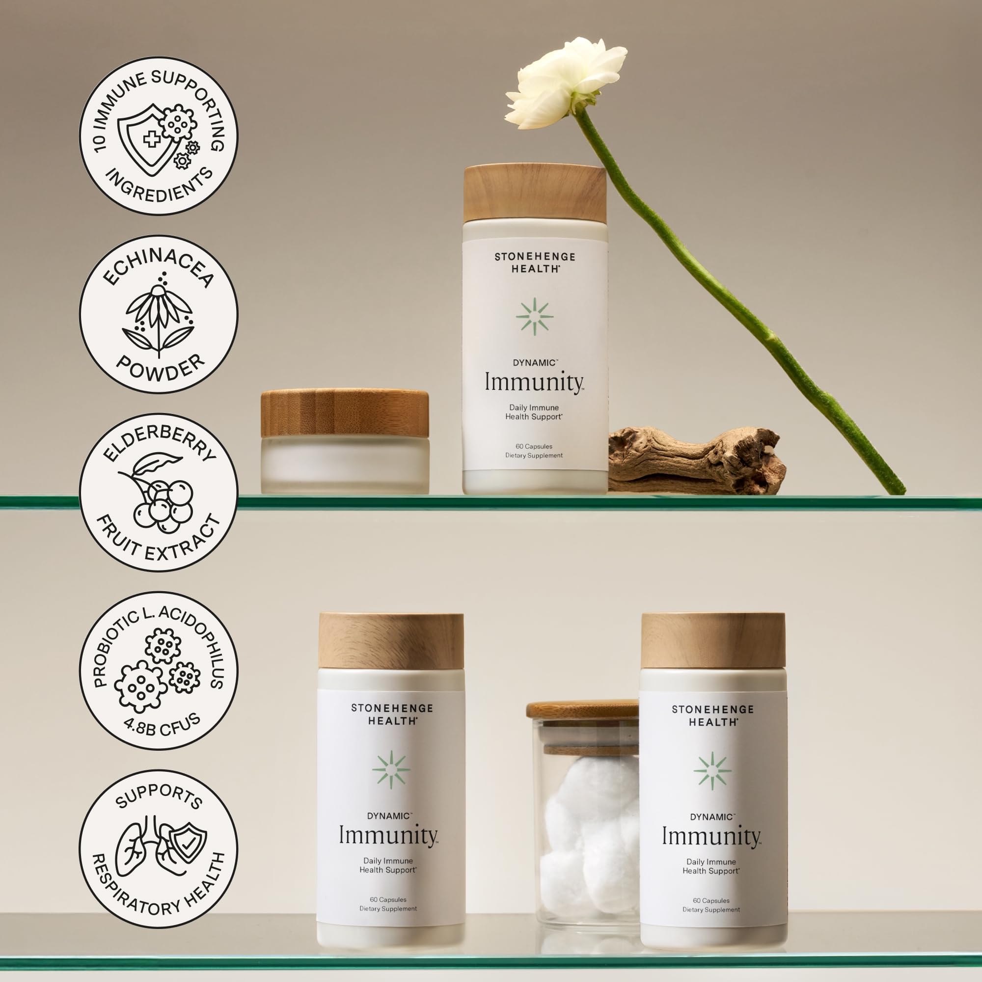 Fabrication aux États-Unis – Stonehenge Health Immunité Dynamique, contrôle qualité assuré.