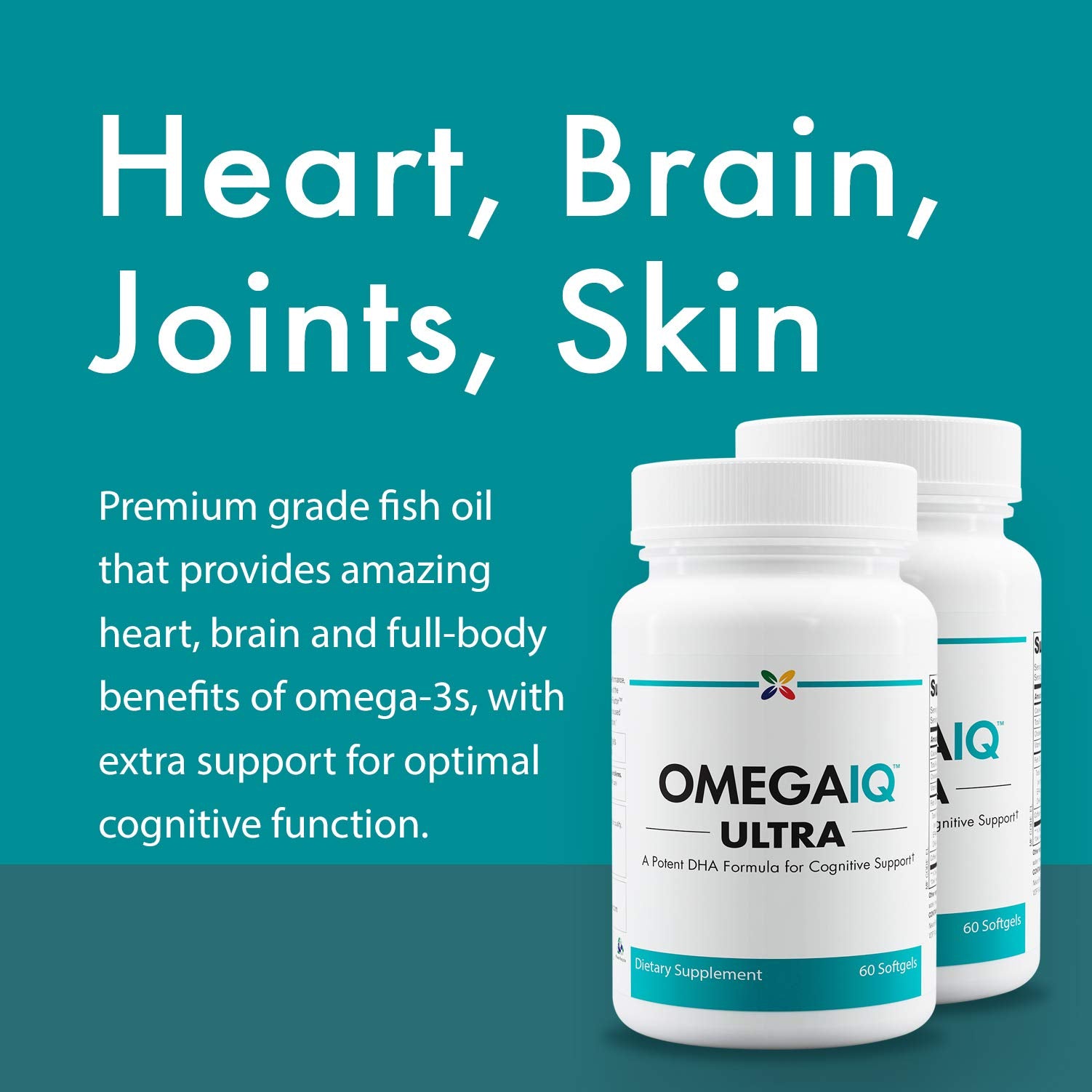 Stop Aging Now OmegaIQ - capsules DHA/EPA oméga-3 pour une consommation quotidienne.