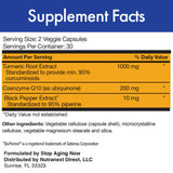 Stop Aging Now CUR-Q10 Ultra Complex : capsules en gros plan, texture lisse et prise quotidienne.
