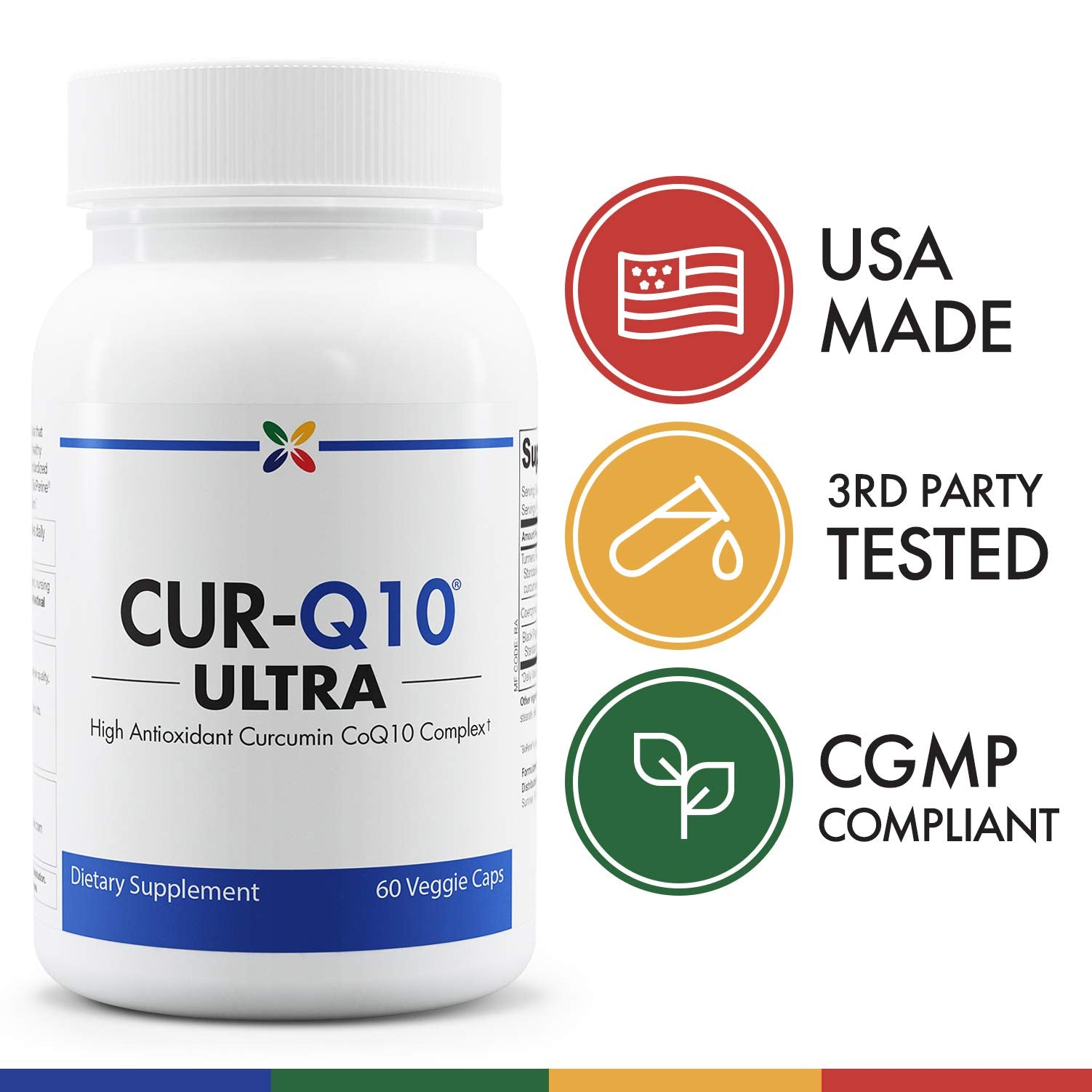 Stop Aging Now CUR-Q10 Ultra Complex : ingrédients curcuma et poivre noir favorisant l’absorption.