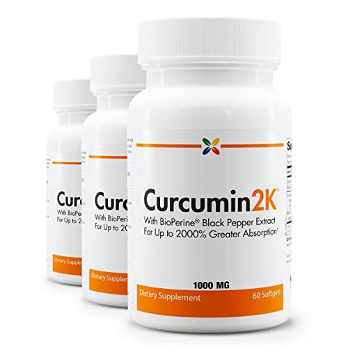 Stop Aging Now Curcumin2K, bouteille de capsules, soutien antioxydant potentiel.