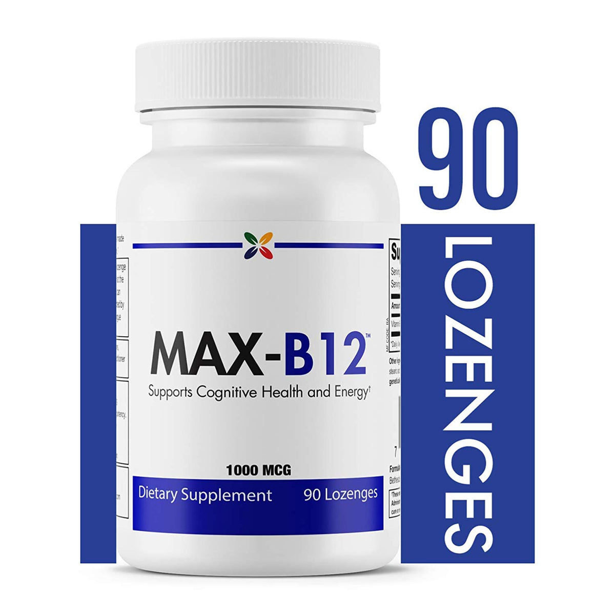 Stop Aging Now MAX-B12 pastilles, absorption sublinguale pour énergie naturelle.