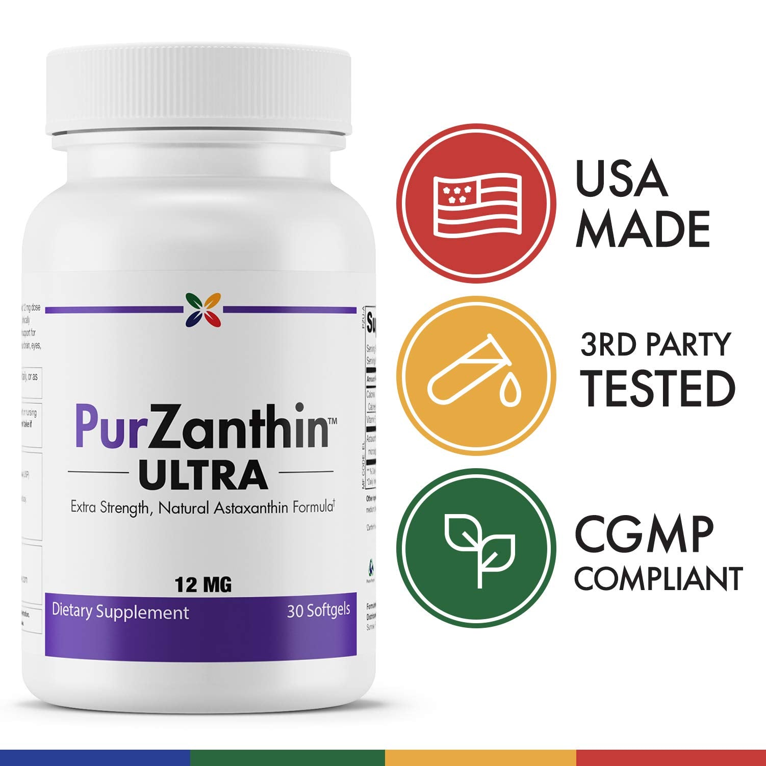 Stop Aging Now PurZanthin: bouteille ouverte pour accéder rapidement aux capsules.