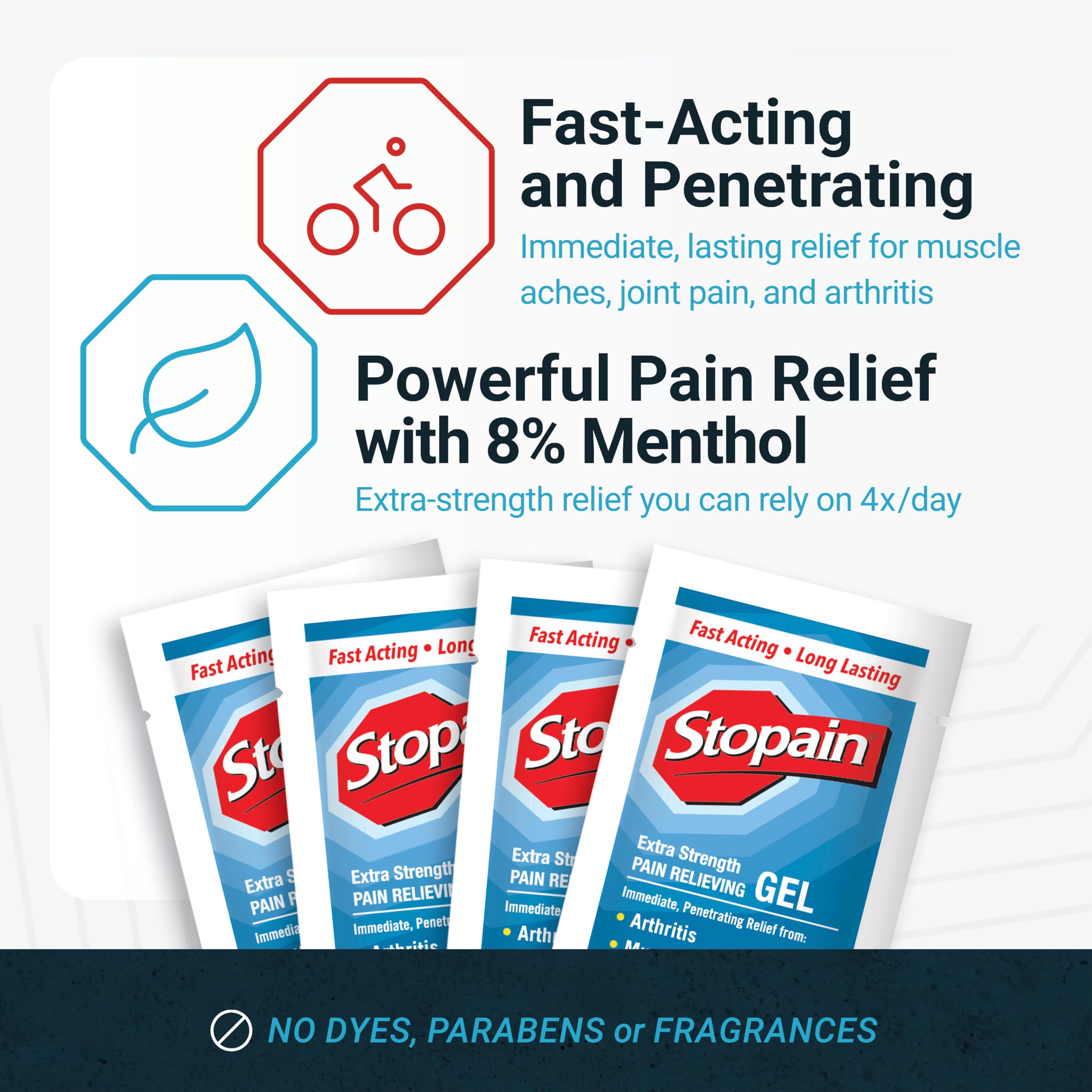 Stopain gel appliqué sur le dos, confort musculaire après l’effort.