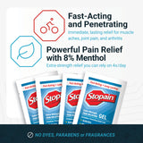 Stopain gel appliqué sur le dos, confort musculaire après l’effort.