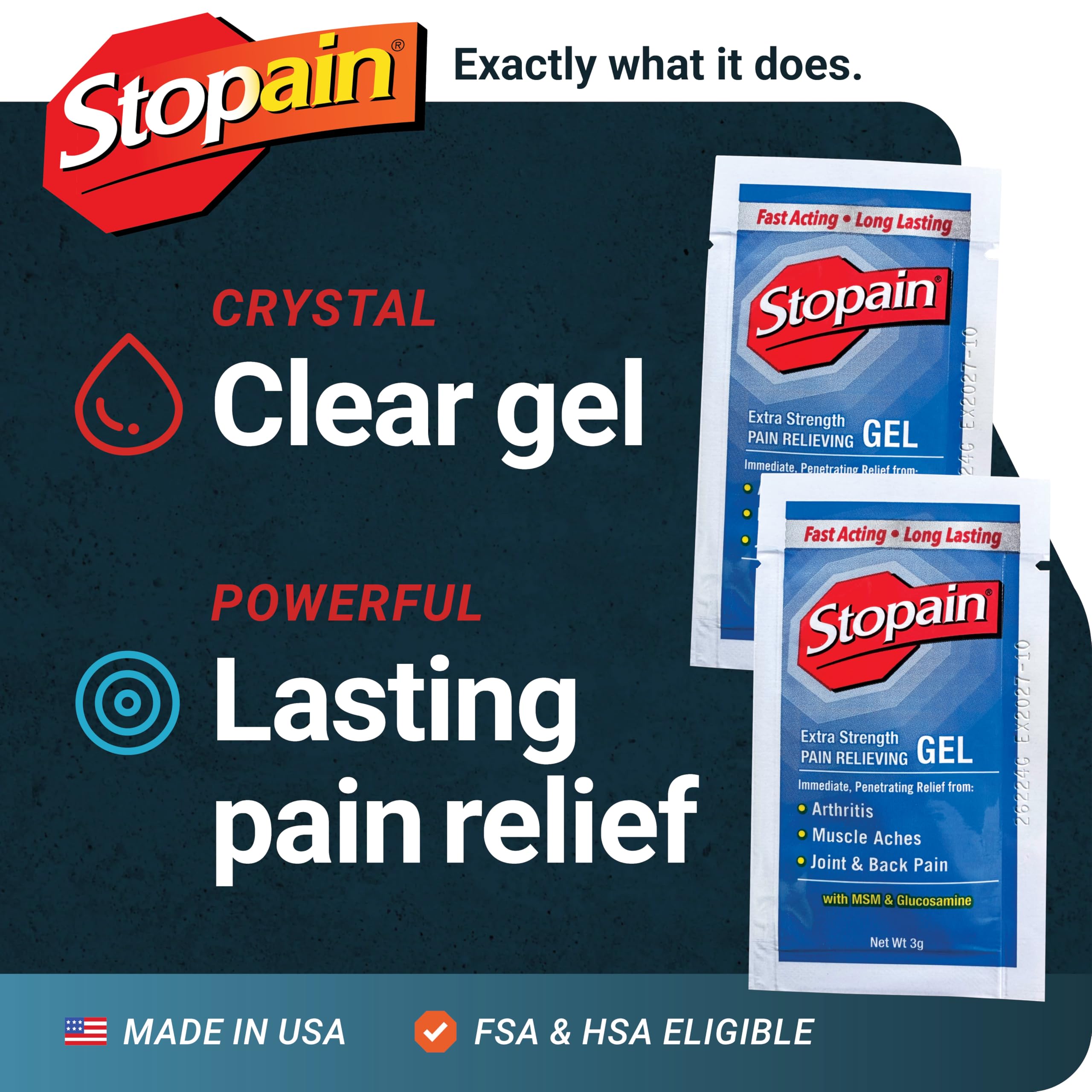 Effet menthol rafraîchissant Stopain, sensation apaisante à l’application.